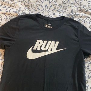 Nike DriFit black “run” short sleeve size M